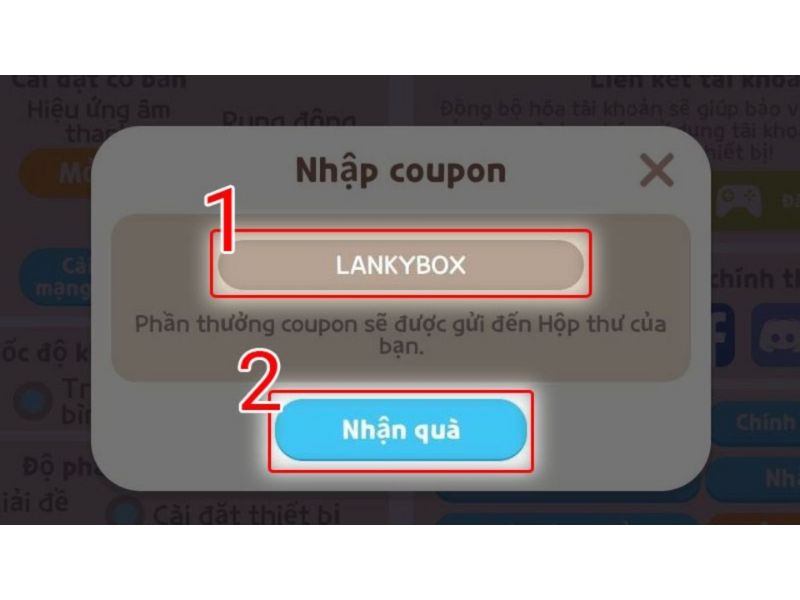 Bước 5: Nhấn vào nút “Nhận quà” để xác nhận và nhận phần thưởng.