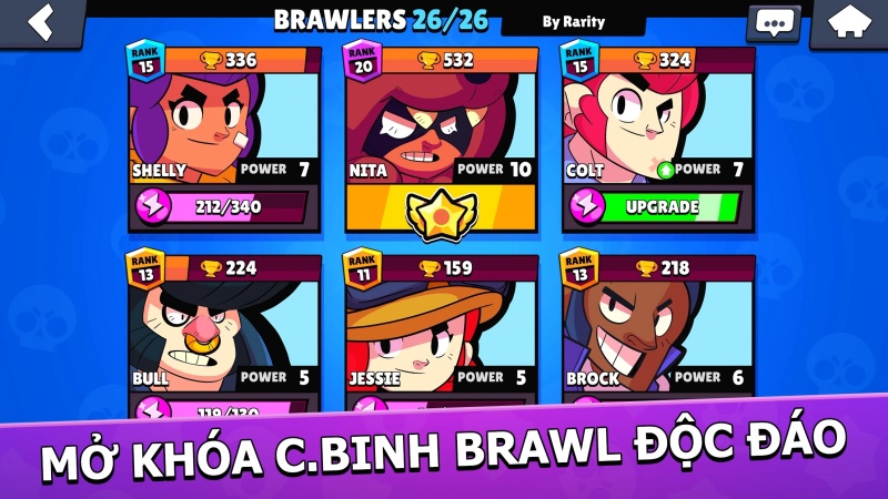 Mỗi Brawler mang một phong cách chiến đấu riêng